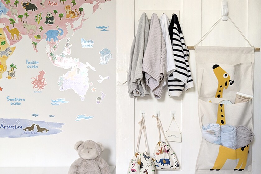 Puertas y habitaciones de los niños organizadas con las soluciones Command™
