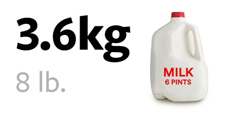 Garrafa de leche de 3,6 kg
