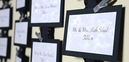 Señalización de mesas para boda